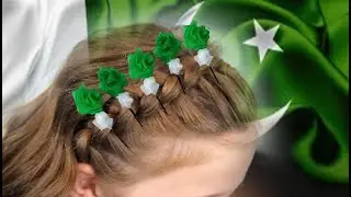 Hair pins new Design/green Rose flag colour idea /gift for girls/ step by step video tutorial 2020