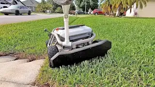 Satisfying ASMR front view on-board camera RC mower mowing (Mowrator)