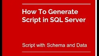 How to Generate Script in SQL Server 2014 with Data
