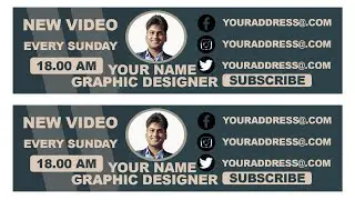 How to Make a Professional YouTube Channel Art Banner Photoshop CC 2021
