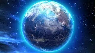 Rotating Dreamy Earth with Bright Blue Aura | Video Effects