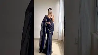 Black Saree 🖤 #saree #blacksaree #sareedraping