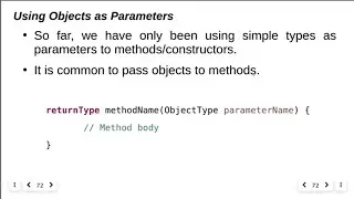 Passing Objects as parameters to methods/Constructors - Copy Constructor