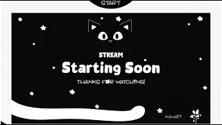 Animado Stream Overlay Cute Cat Pacote Kawaii - Twitch