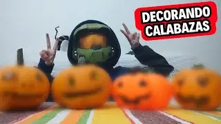 INTENTANDO DECORAR UNA CALABAZA PARA HALLOWEEN