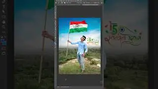 Easy 15 August Special Photo Editing! #shorts #photoshop #independenceday #15august