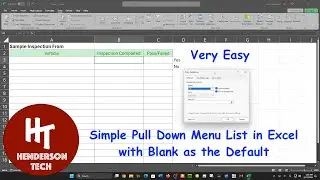 Pull Down Menus in Excel - Easy Method