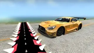 Beamng drive - Police Spike Strips Speed Bumps Crashes #2