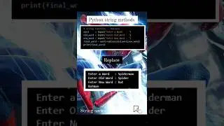 Python String function Replace 