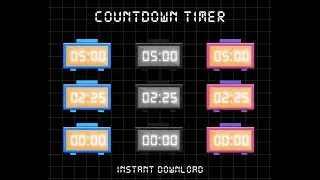 Digital Clock Timer Stream Overlays – Animated for OBS & Twitch