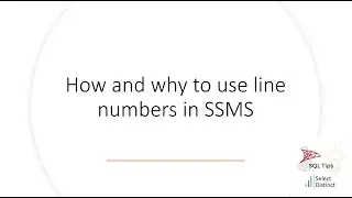 SQL Tips Use Line Numbers