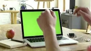 Green Screen Laptop mock up display laptop green screen for mock up