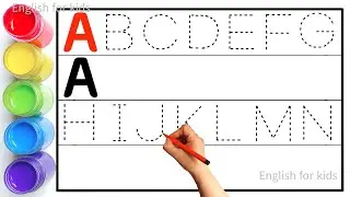 Alphabet, ABC song, ABCD, A to Z, Kids rhymes, collection for writing along dotted lines for toddler
