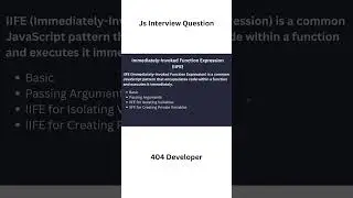 Js Interview Question | Immediately-Invoked Function Expression |  