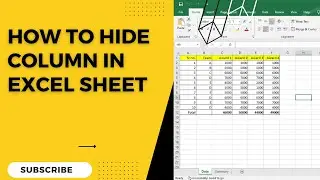 How To Hide Column In Excel Sheet without shortcut key