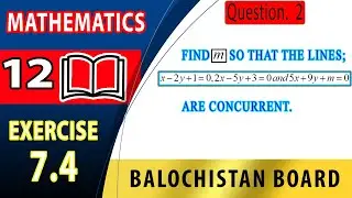 12th Math  Exercise 7.4 Question 2 | Concurrent line and condition of concurrency | maths class 12 |