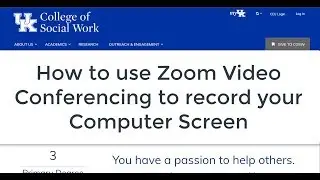 How to Record a Screencast / Computer Screen with free Zoom video conferencing software