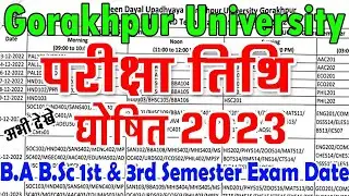 College Exam Date 2022-2023 | ba 1st and 3rd semester exam scheme 2023