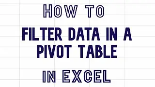 How to filter data in a pivot table in Excel video 