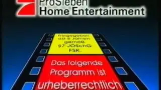 ProSieben Home Entertainment (1995) VHS Germany Logo/Warning