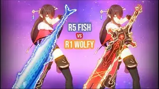 R5 LUXURIOUS SEA LORD VS WOLF GRAVESTONE R1 on Beidou Damage Comparison | Genshin Impact