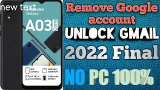 Samsung A03 core frp bypass | remove Google account