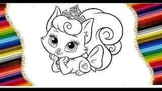 Palace Pets. Пушистые Истории. Рисуем Кошечку Милашку. Раскраска.