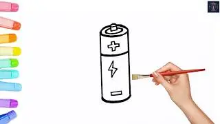 Easy Battery Cell Drawing | Step by Step Art Tutorial