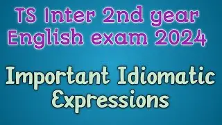Important Idiomatic Expressions