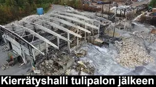 Encore kierrätyshalli tulipalon jälkeen