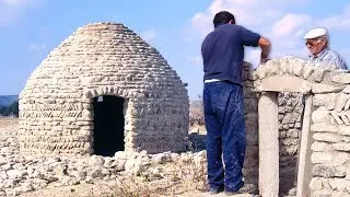 CASETA DE VIÑA con PIEDRAS SIN LABRAR para vigilar los viñedos. Así se construye un TAMBOR DE PIEDRA