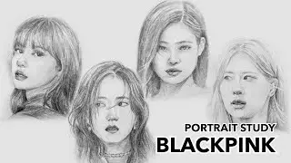 Drawing BLACKPINK ✏️ 블랙핑크 ✏️ Portrait study | kaorumap
