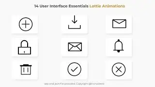 14 User Interface Essentials Icons Lottie Animation Pack - Studious31 UI Lottie Animation Downlaod