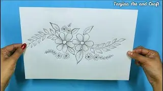 Flower design drawing with pencil/how to draw flower designs/pencil drawing flowers