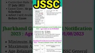 JSSC New vacancy 2023 JSSC New requirements 2023  #job JSSC CGL Recruitment 2023 Syllabus Salary2023