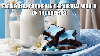 A mixed reality breakfast, with real cookies eaten in the virtual world!