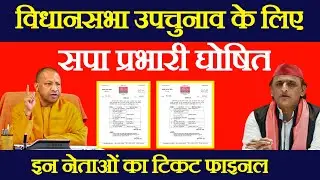 विधानसभा उपचुनाव के लिए सपा प्रभारी घोषित | इन प्रत्याशियों के नाम हुए फाइनल
