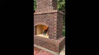 Уличный камин из кирпича ручной формовки  Николина Гора