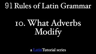 Rule 10: What Adverbs Modify