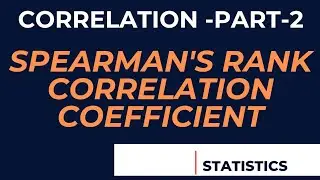 Spearman's rank correlation coefficient|Correlation part -2|Non repeated ranks|