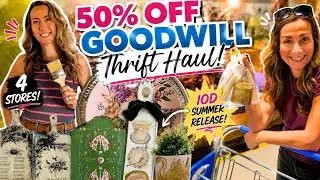 50% Off Goodwill Thrift Haul 🔥 4 Stores + Summer Home Decor Finds | IOD Summer Release