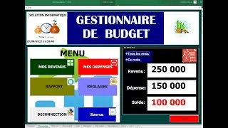 VBA EXCEL: Mon gestionnaire de dépense avec le EXCE VBA