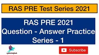 || Series -1|| RAS PRE 2021 Test Series ||