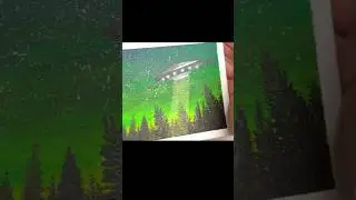 Aliens are scanning the forest - Time lapse acrylic painting