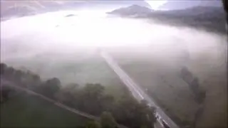 hautes alpes brume matinale drone