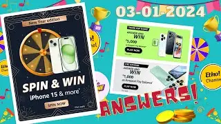 Amazon funzone new year edition quiz | 03-01-2024 | Amazon funzone jackpot today | Answers