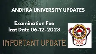 Andhra University Examination Fee Updates | Telugu Trending World