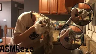 ASMR hair shampooing and scalp treatment with tingly shampoo sounds!