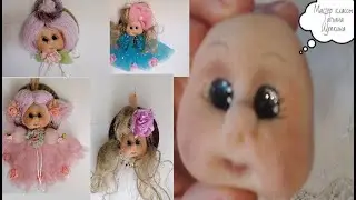 Кукла из капрона. Сделать голову из капрона своими руками. Утяжка лица куклы. Muñeca soft. Cara. л2