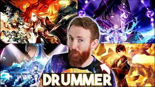 Drummer Reacts to ALL Genshin Impact Version Trailers